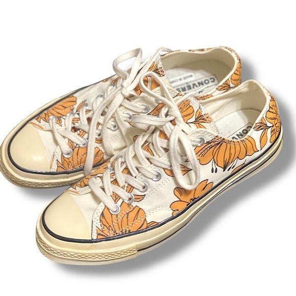 VTG RARE 70 Chuck Taylor Converse Allstar Low Floral Canvas Sneakers Size 10.5 - Picture 11 of 12